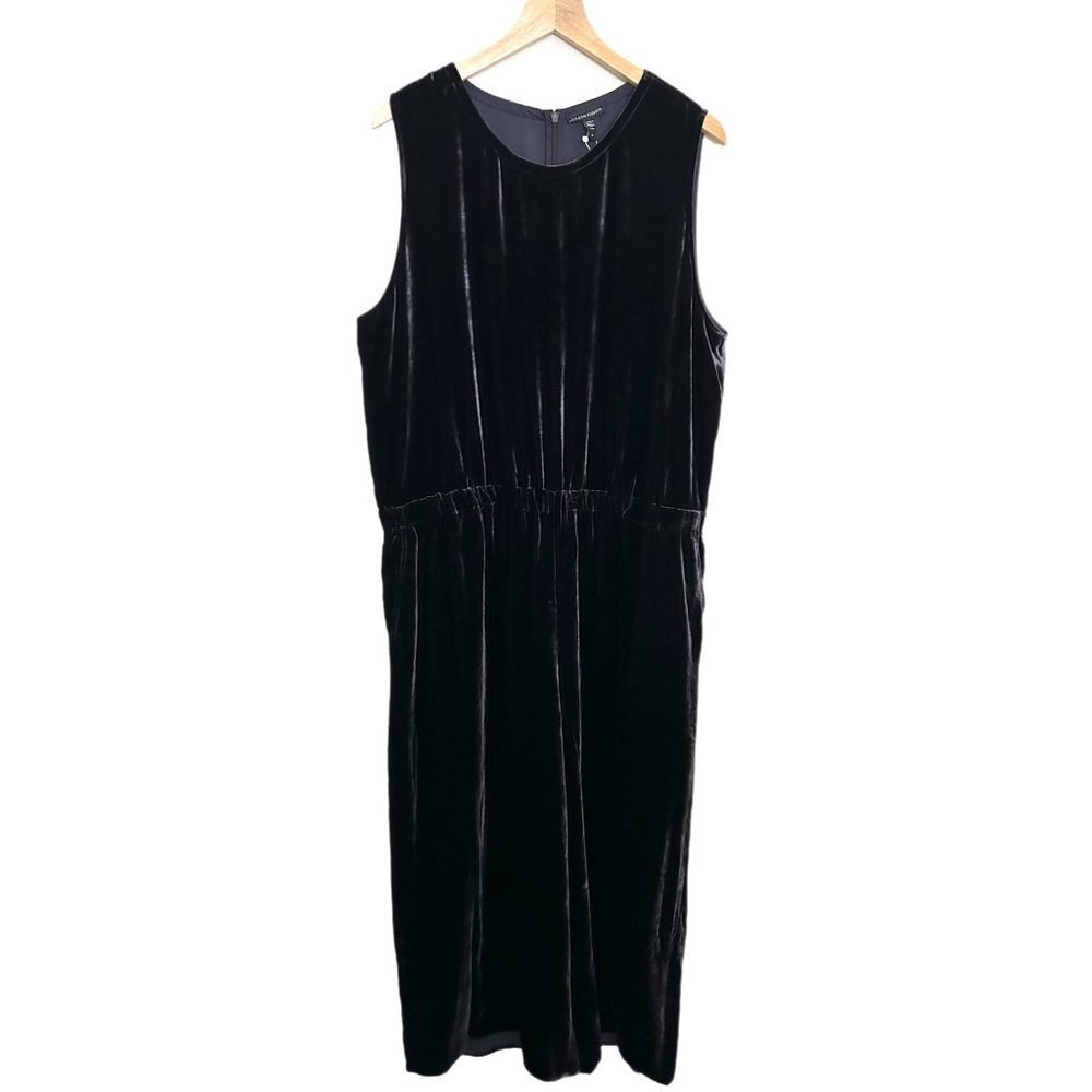 Eileen Fisher Missy Velvet Wide-Leg Jumpsuit NWT Size 1X